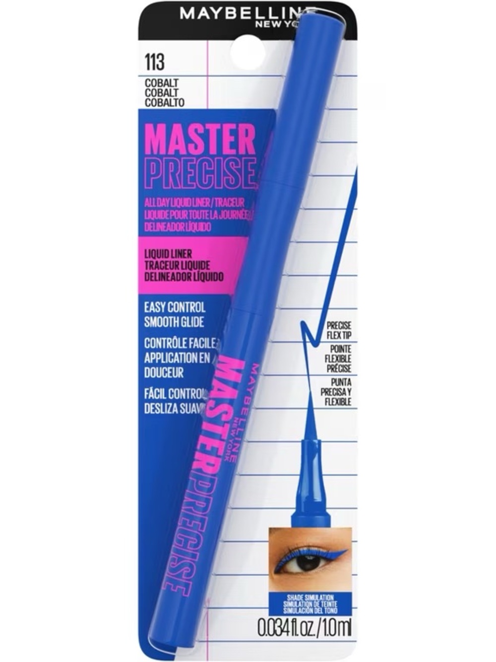 Maybelline Master Precise All Day Liquid Eyeliner - Cobalt Blue, NEW